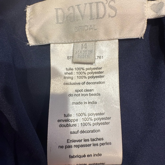 ‼️DEAL‼️David's Bridal Navy Beaded Maxi Dress - Picture 12 of 12